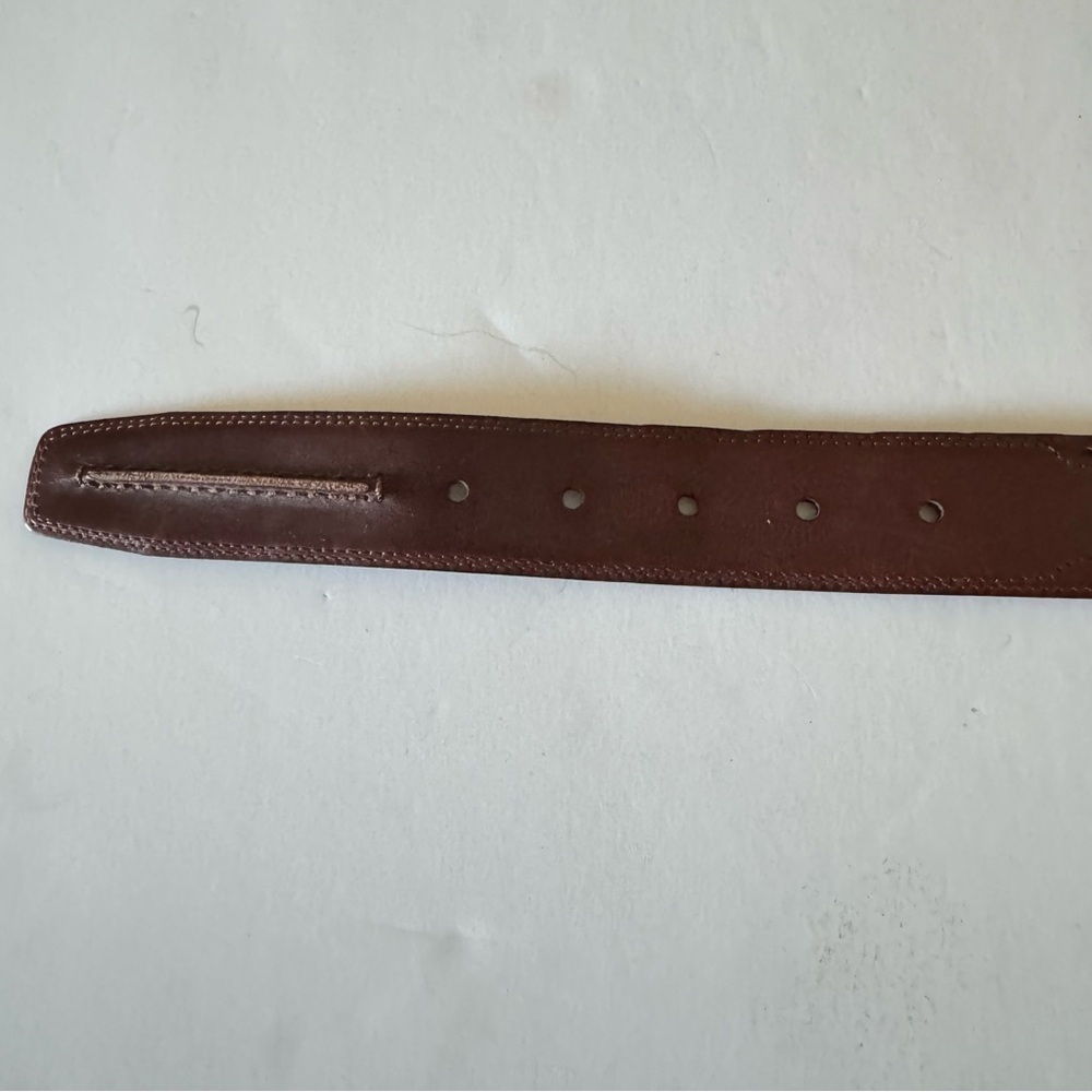 Mezlan Brown Leather Belt size 42 - Picture 3 of 6